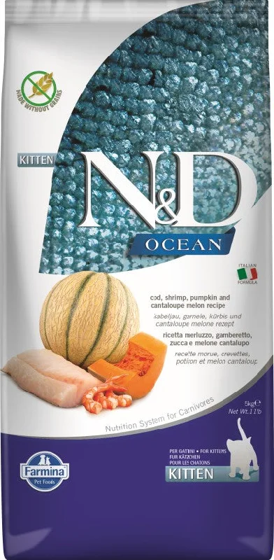 Farmina N&D Ocean Dry Kitten Food - Cod, Shrimp, & Pumpkin