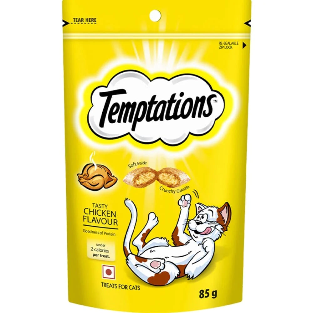 Temptations Cat Treat, Tasty Chicken Flavour  Adult, Chunk